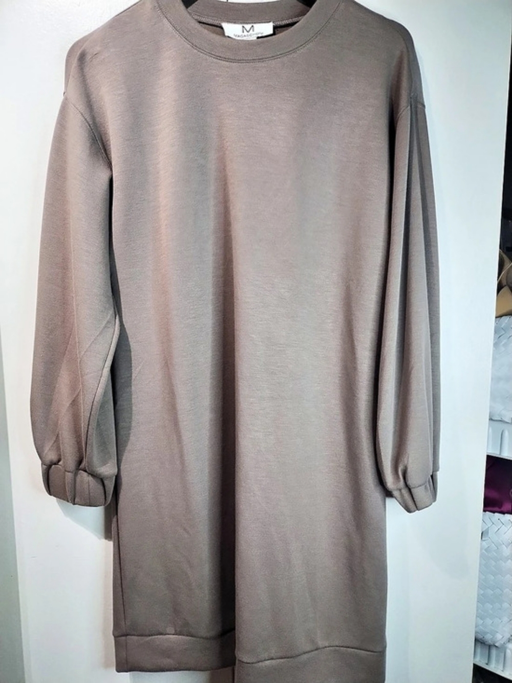 Long Sleeve Mini Dress in Brown Size Large NWT